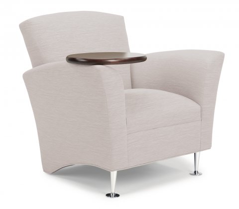 upholstered armchair flexsteel tablet chair with rotating arm