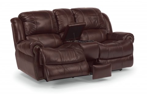 Capitol Leather Power Reclining Loveseat with Console 1311-604P in 006-54
