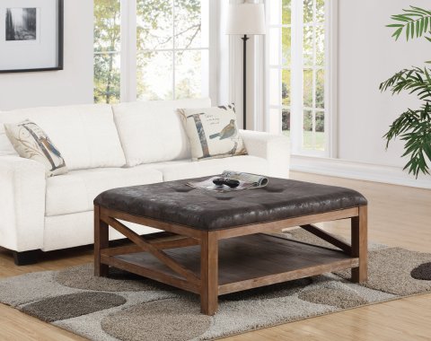 Hampton Square Cocktail Ottoman Dark Finish Flexsteel Com