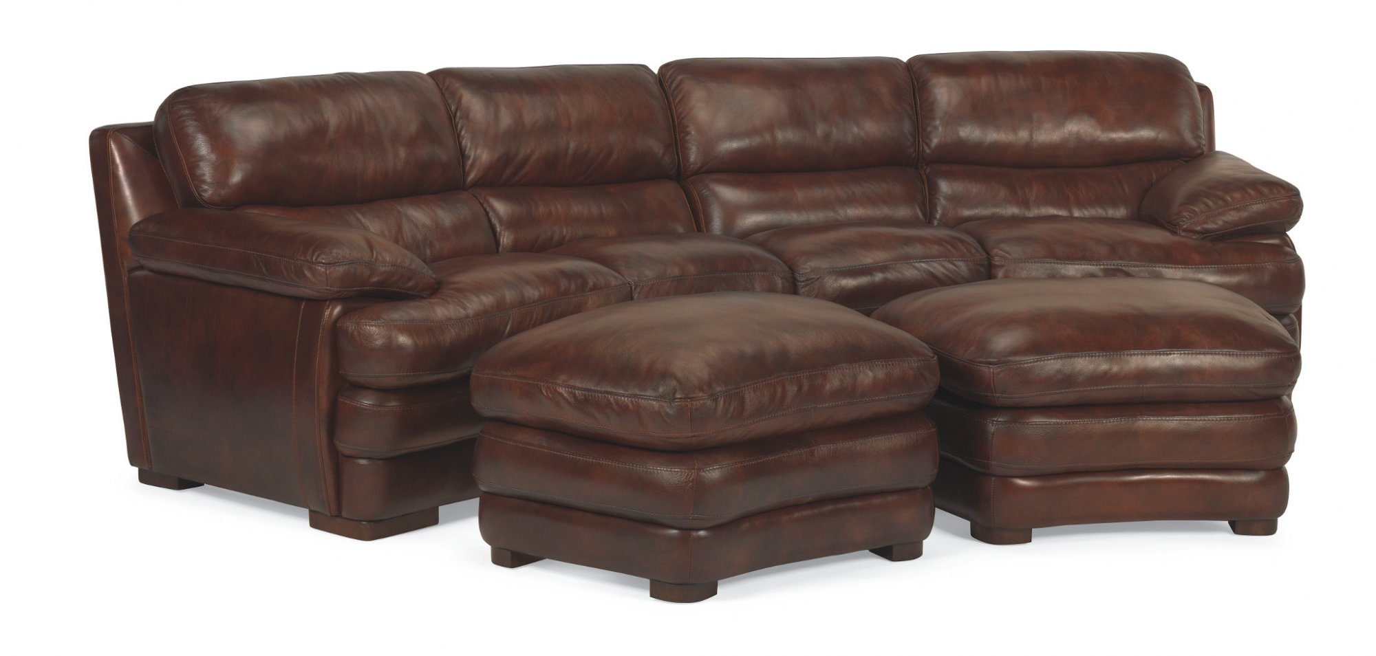 Dylan Leather Conversation Sofa w/ Extra Lumbar Support Flexsteel