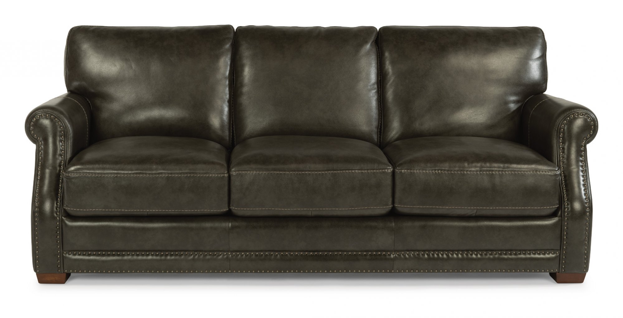 Chandler Leather Sofa w/ Old World Style